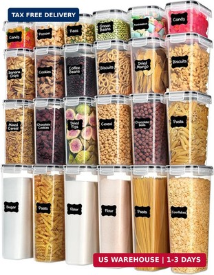 Airtight Food Storage Containers with Lids, Vtopmart 24 pcs Plastic Kitchen and