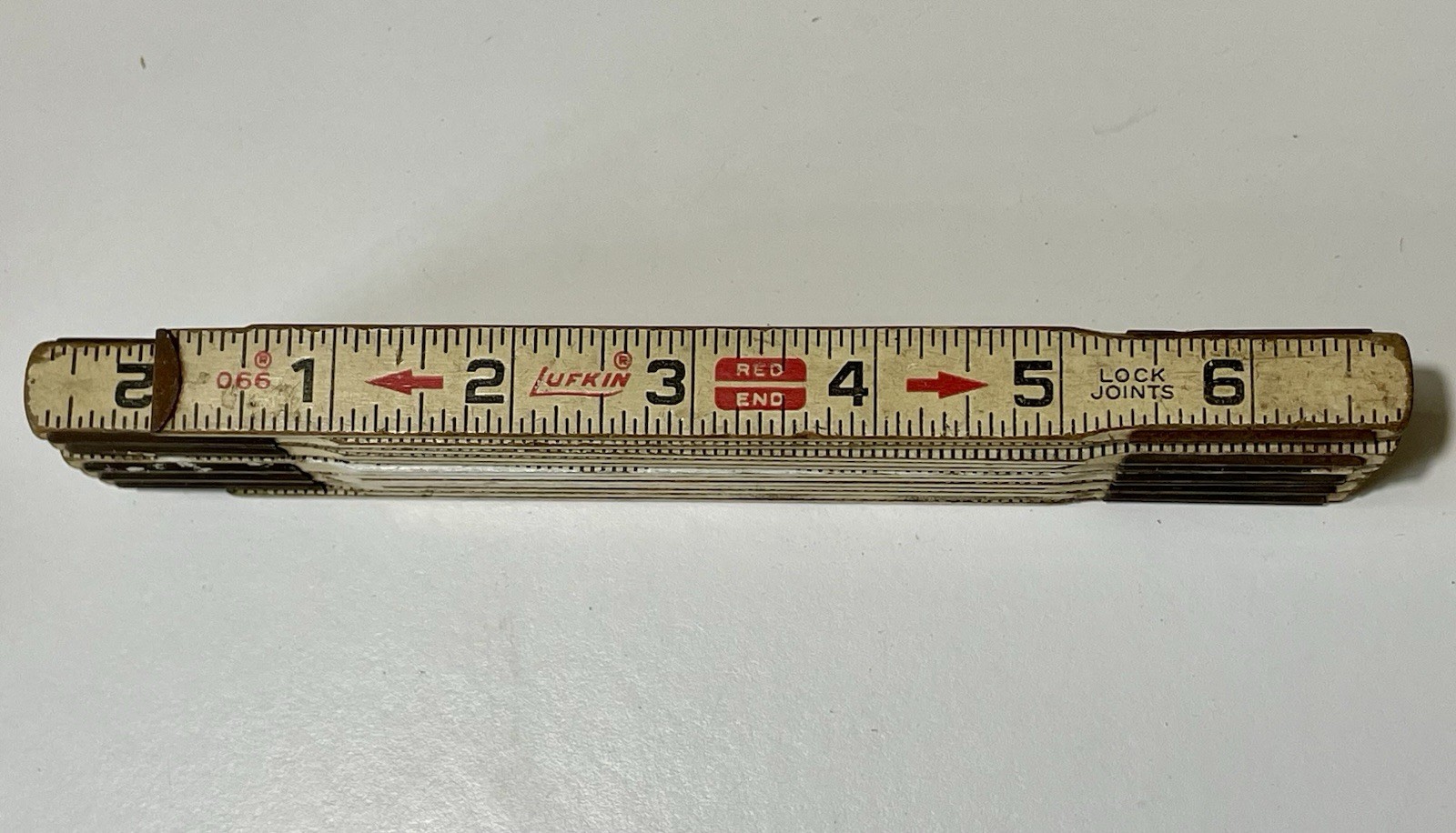 G Fold Ruler Vintage Lufkin No 066 Red End 6ft Wooden Folding Ruler Carpenter Wood ...