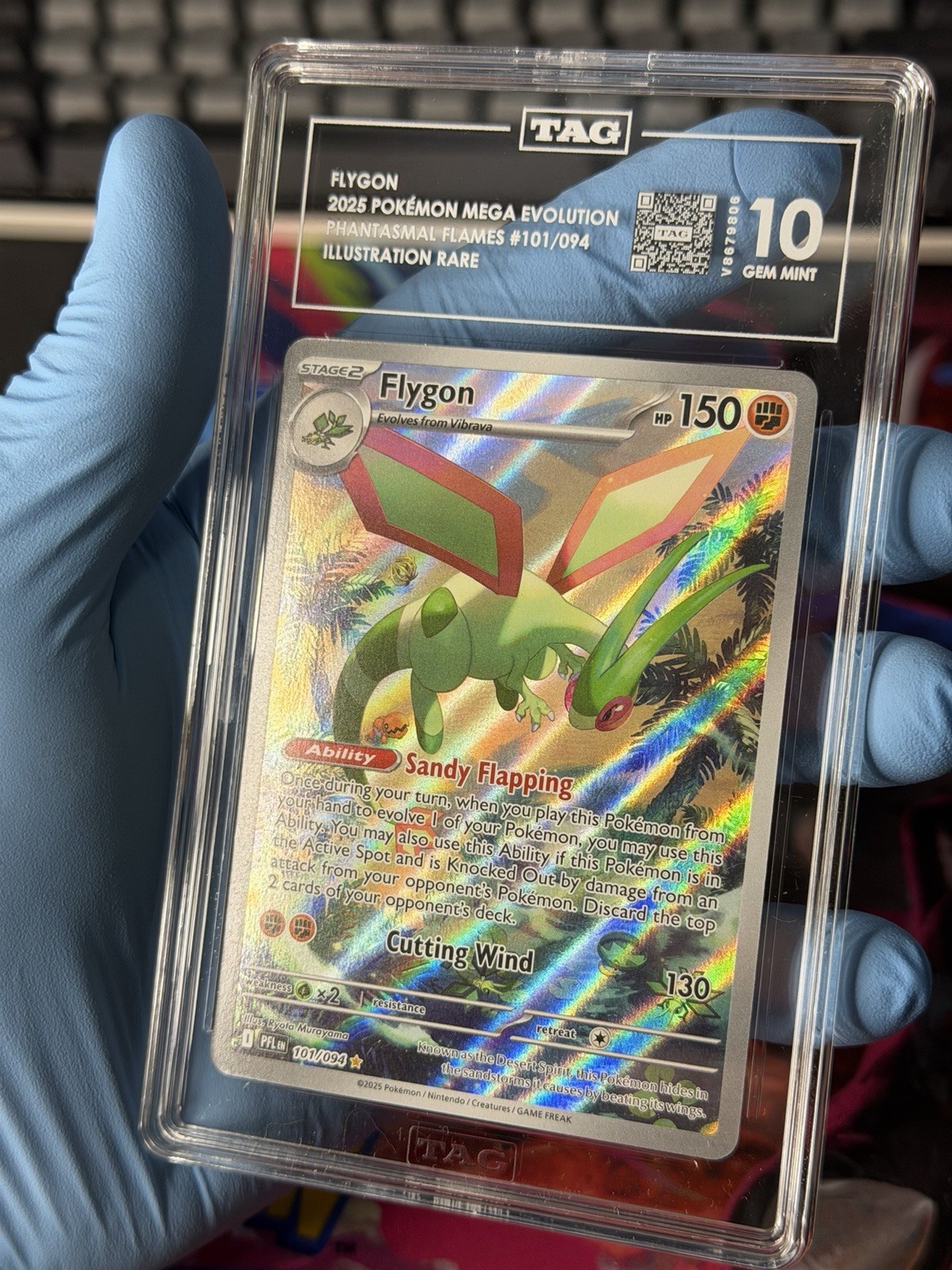 Pokemon 2025 Phantasmal Flames Flygon 101/94 Illustration Rare, TAG 10, LOW POP!