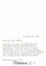 MAMIE DOUD EISENHOWER - TYPED LETTER SIGNED 12/26/1973