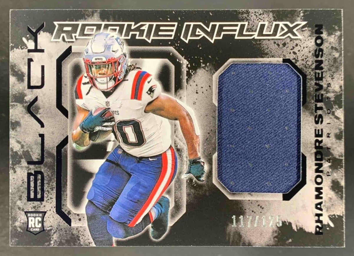 Rhamondre Stevenson Panini Black Rookie Influx Memorabilia #RIRS Base