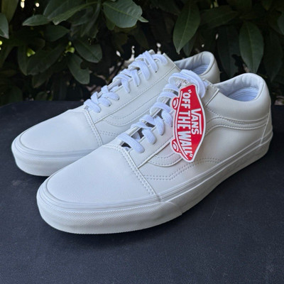 VANS Off The Wall White Lace-Up Sneakers Men's US 10.5 EU 44 Logo