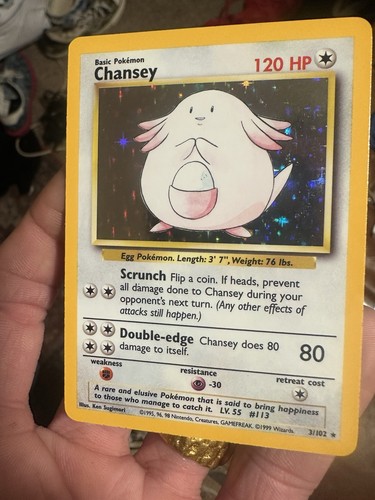 Chancy Pokemon Card Base Set Unlimited , Non-Shadowless, Non-1st Edition 3/102 - Picture 13 of 13