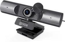 Webcam with Microphone and Speaker, 1080P Web Camera for Desktop Computer Laptop