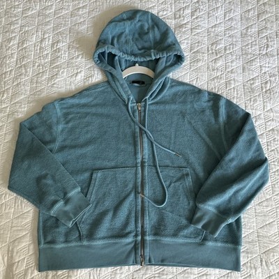 ATM Anthony Thomas Melillo Blue French Terry Zip Up Hoodie AW1898-FC Size XS