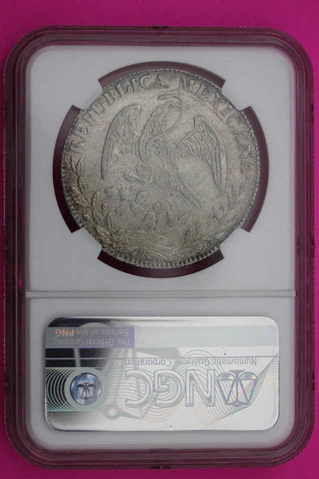 1845 GO PM Mexico 8 Reales AU 55 Silver NGC Authentic Graded Authentic Slab 579 - Image 2 of 3