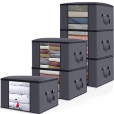 Clothes Storage Bags, Large Capacity Blanket Storage Containers Organizers fo...