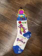 Vintage Deadstock BARNEY 1990s Sealed Socks Size 7-8.5 NIP RARE