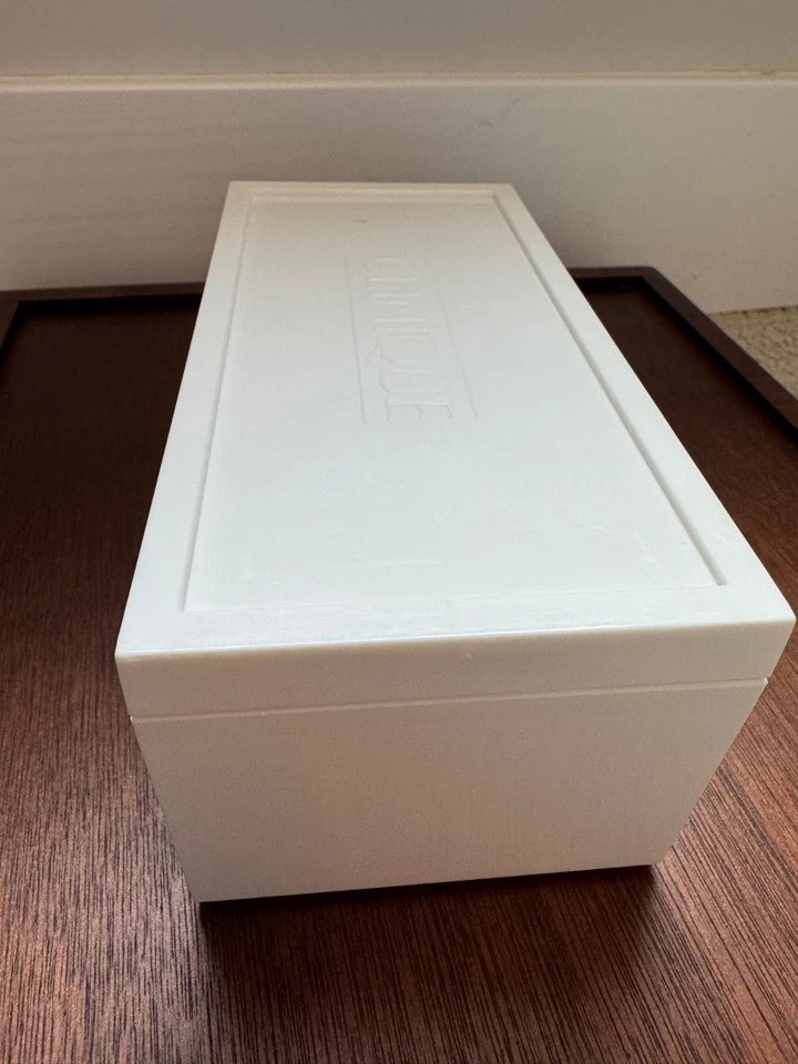 复古 Clinique 化妆口红托盘梳妆收纳盒存储塑料白色  — 第 3/4 张图片