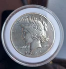 1921p PEACE SILVER DOLLAR & 1921p MORGAN SILVER DOLLAR W/Airtight capsule