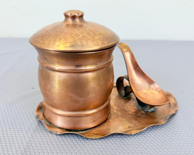 pipe tobacco jars & humidors Vintage Gregorian Solid Copper Tobacco Jar Humidor Pipe Holder USA