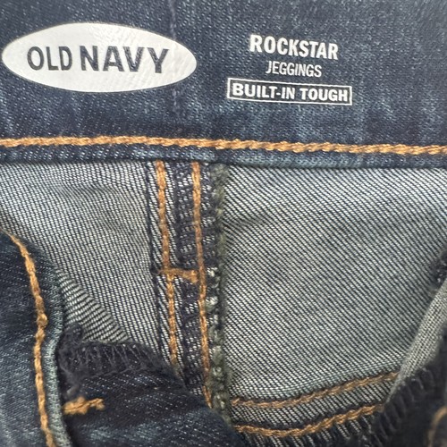 Old Navy Blue Rockstar Jeggings Girls Sz 16 Built-In Tough Adjustable Waist Tabs - Picture 3 of 10