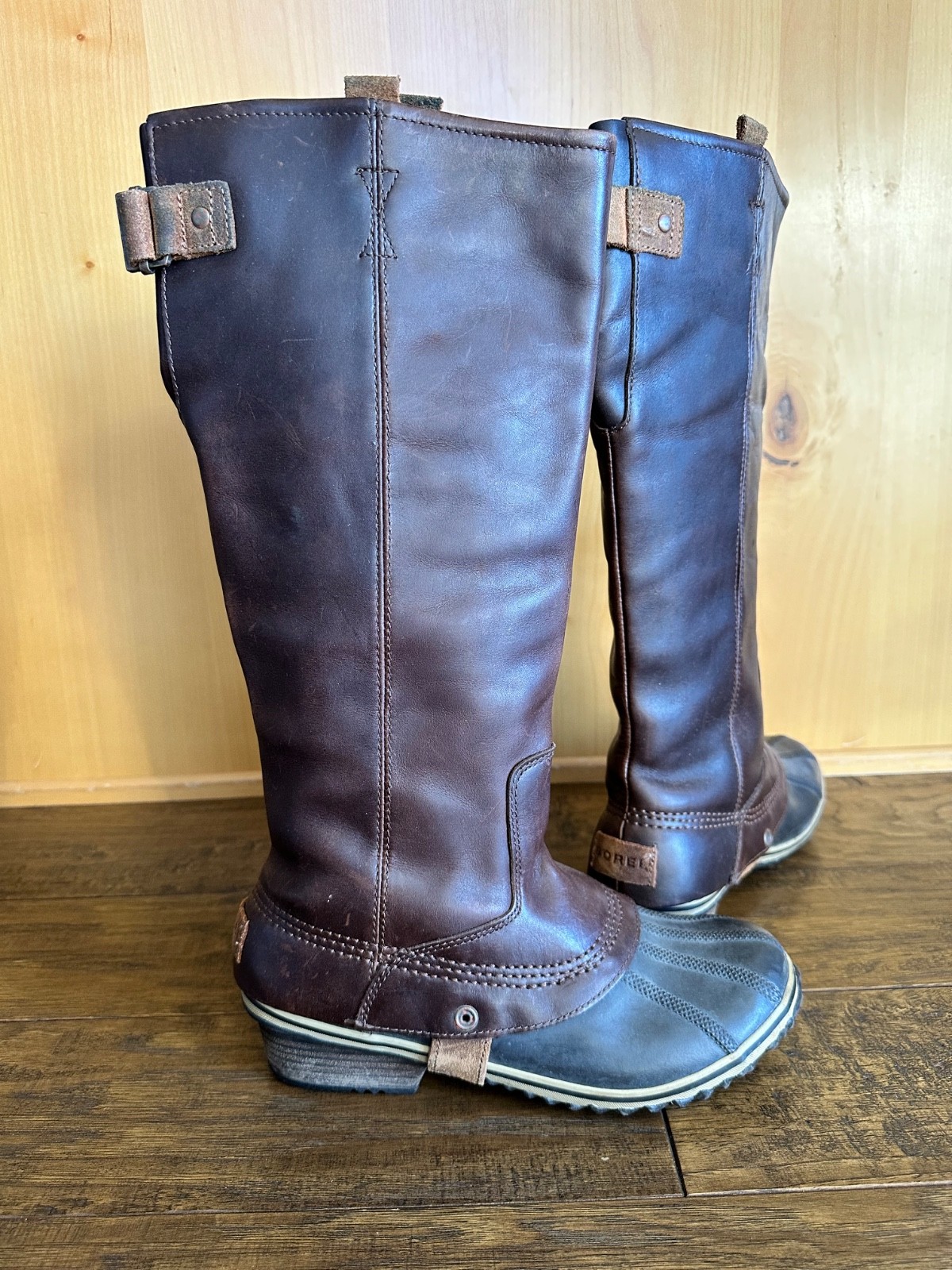 SOREL SLIMPACK TALL 9.5 NUTMEG Brown EQUESTRIAN Riding Rain Waterproof RARE EUC!