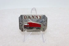 Vintage DANNY Belt Buckle by HOOK-FAST with Cab Over Rig