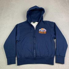 Vintage Camber Hoodie Mens Small Thermal Lined Zip Up Union USA Made Navy Blue