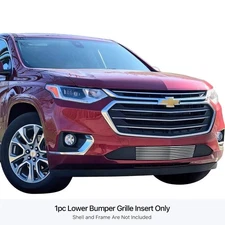 For Chevy Traverse 18-21 1-Pc Polished 8x6 mm Horizontal Billet Bumper Grille