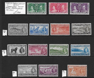 Newfoundland Canada Stamp Collection George VI mm Coronation sets. SG Cat: £70