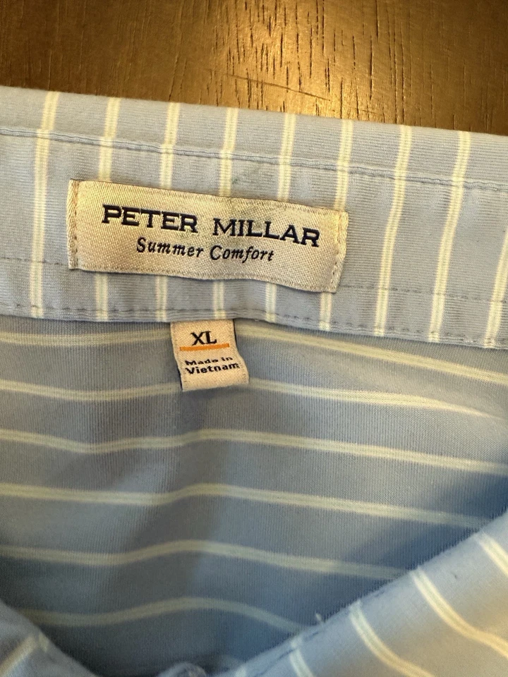 Peter Millar Summer Comfort - XL - Rayas azules/blancas - Chechessee Creek - Nuevo Foto 4 de 4