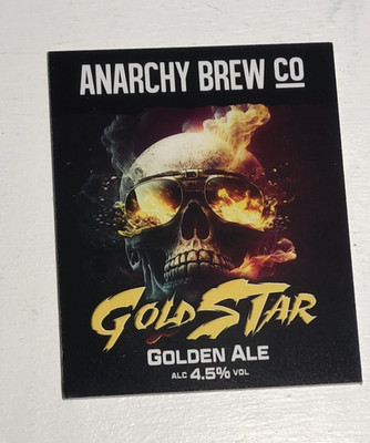 ANARCHY BREW CO Gold Star ALE PUMPE CLIP VORDERES ABZEICHEN SAMMLERSTÜCK Newcastle