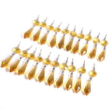 20Pcs 38MM Color Crystal Chandelier Prisms Replacement Icicle Drop Lamp Parts