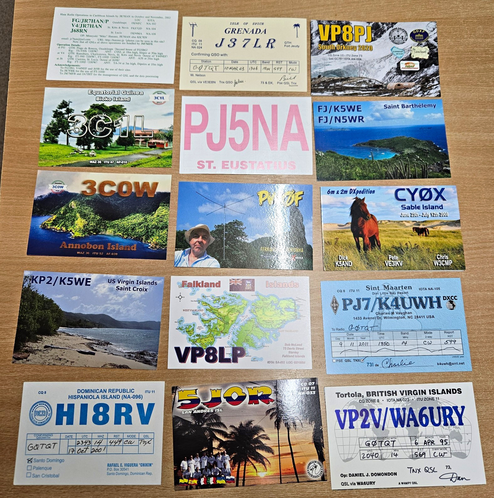 Ham Radio DX QSL Cards Mixed Lot Of Different Islands