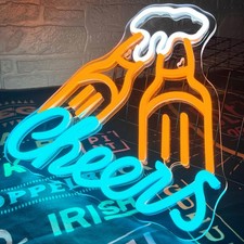 "Cheers" Beer  Neon Light up  Wall Sign. New