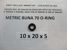 10mm ID x 20mm OD x 5mm thick O-ring. Buna-70. Quan 1.
