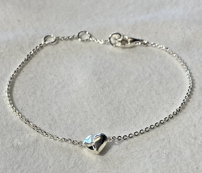 925 Sterling Silver Kit Heath Sweet Heart Bracelet 6.5'' / 7.5'' NOS, 2.7g