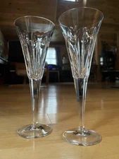 Waterford Crystal Heart Flutes - The Millenium Collection Champagne Glasses