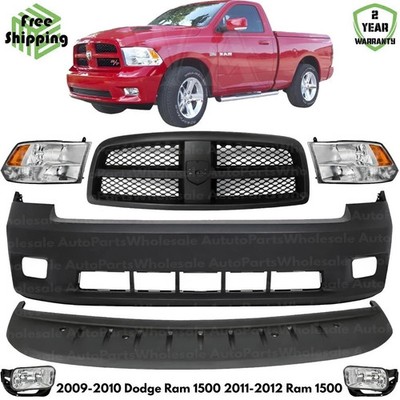 Front Bumper Cover Primed Kit For 2009-2010 Dodge Ram 1500 2011-2012 Ram 1500