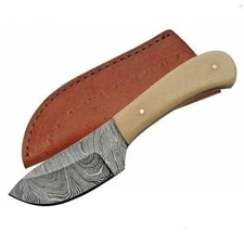 Rite Edge Damascus Bone Handle Stainless Fixed Blade Knife Handcrafted