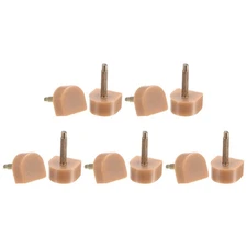 5 Pairs TPU High Heel Tips 2.4mm Pin, 11x11mm U-Shape Shoe Repair Caps, Beige
