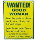 VINTAGE JOHN DEERE TRACTOR PORCELAIN SIGN SERVICE GAS OIL DEALERSHIP FARM