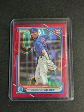 2024 Bowman #BCP-7 Derniche Valdez Chrome Prospects Red Lava Refractors #/5