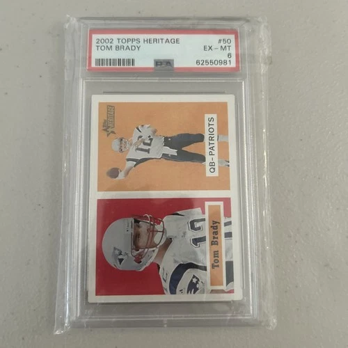 TOM BRADY 2002 Topps Heritage football PSA 6 New England Patriots GOAT *