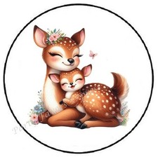 MOM DEER AND BABY ENVELOPE SEALS LABELS STICKERS PARTY FAVORS