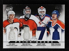 2012-13 Prime Quads 7/50 Tim Kerr Ron Hextall Grant Fuhr Mark Messier #9 HOF 0c3