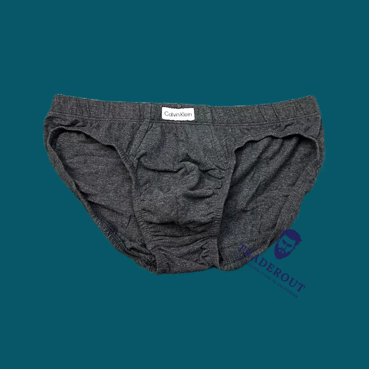 Calvin Klein CK men dark grey cotton stretch bikini brief underwear size S