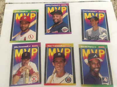 1989 Donruss MVP      (lot of 6) error cards includes puckett