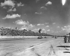 Herb Thomas lead car here 1952 Southern 500 followed Speedy Thomps- Old Photo