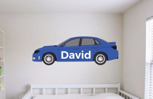Subaru Impreza WRX Personalised Boys Name Sports Car Bedroom Wall Art Sticker - Photo 1/1