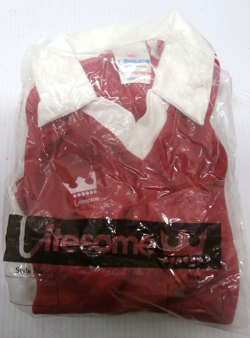 Vintage Litesome Soccer? Jersey Red & White King of Sportswear, Youth Medium
