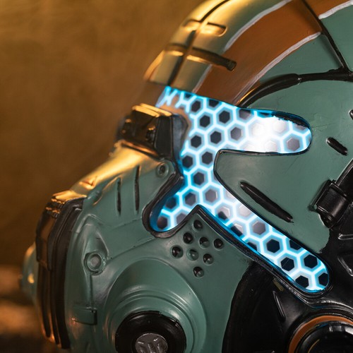 Xcoser Titanfall 2 Jack Cooper Casco LED Cosplay Maschera Resina Replica Halloween - Foto 12 di 12