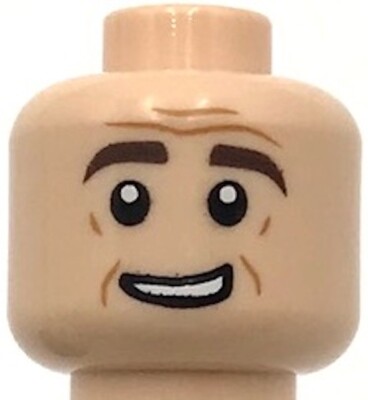 Lego New Light Nougat Minifigure Head Dual Sided Dark Brown