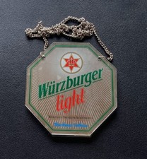 Zapfhahnschild " W&uuml;rzburger Light ", mit Kette.