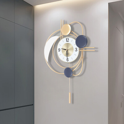 Modern Inspired Wall Clock Nordic Metal Hanging Clocks 3D Mute Design Art Decor