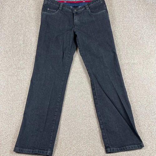 Mayer Jeans Herren 36x32 Schwarz Denim Adelaide Regular Straight Stretch Fit Freizeit