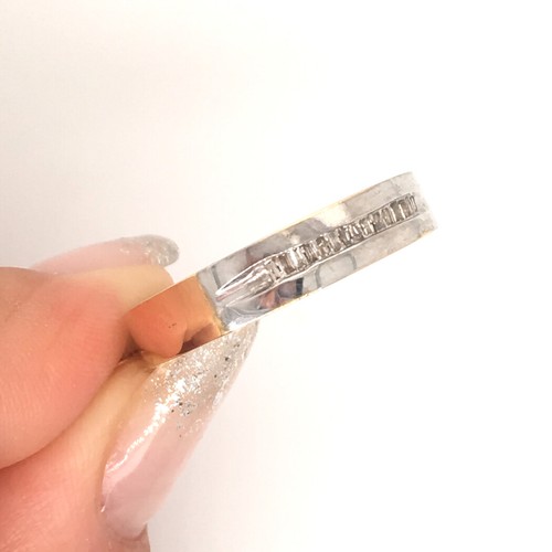 0.20ct Baguette Cut Diamond Men's Ring in 14k White and Yellow Gold - Picture 3 of 3