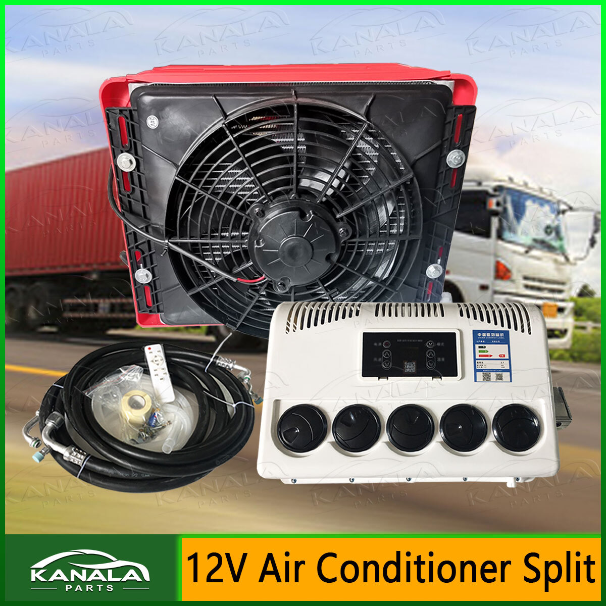 12V 10000 BTU Split AC for Semi Trucks RVs and Cabins-image