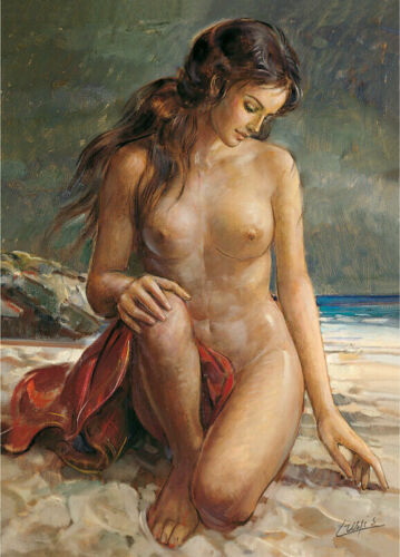 Paysage femmes nues peinture murale 30 x 40 femmes images jeune femme impression artistique - Photo 1/1